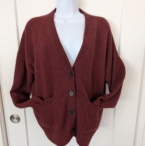 Madewell Burgundy Button-Up Cardigan